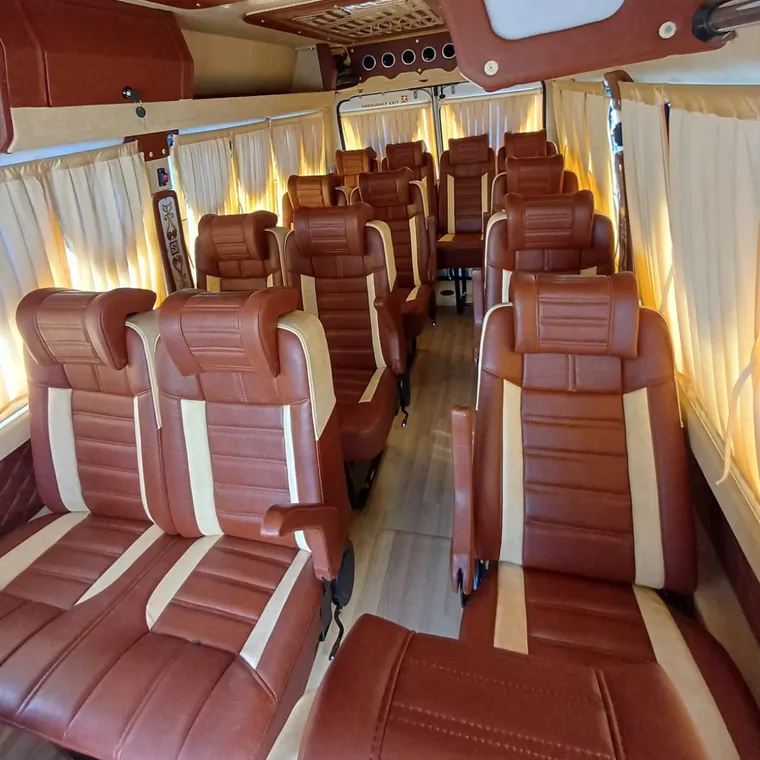Luxury tempo traveller interior — Agarwal Taxi group travel